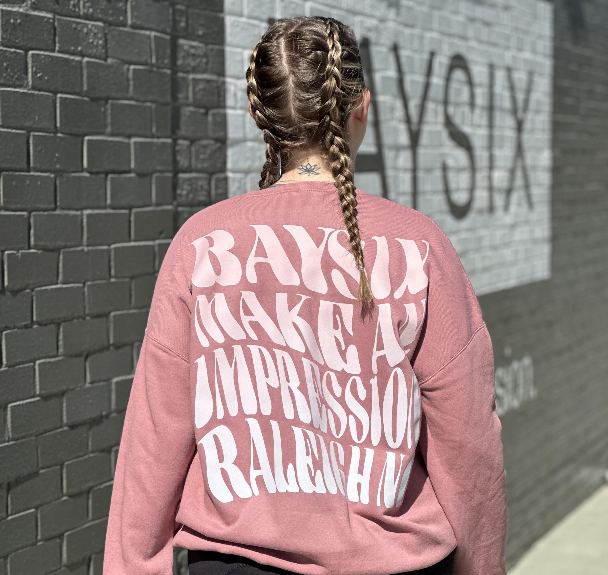 Oversized trend pink BaySix sweatshirt