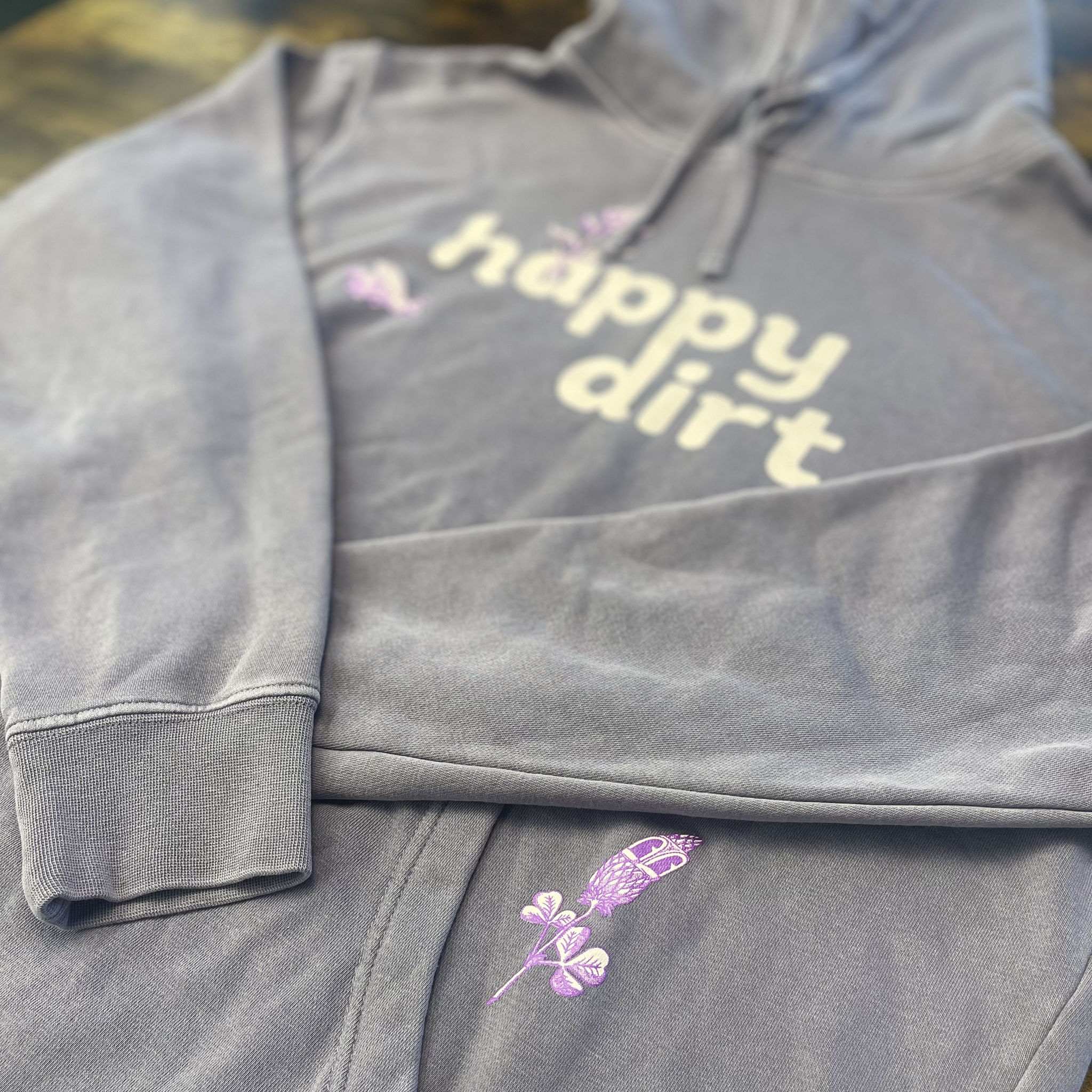 happy dirt hoodie unique logo