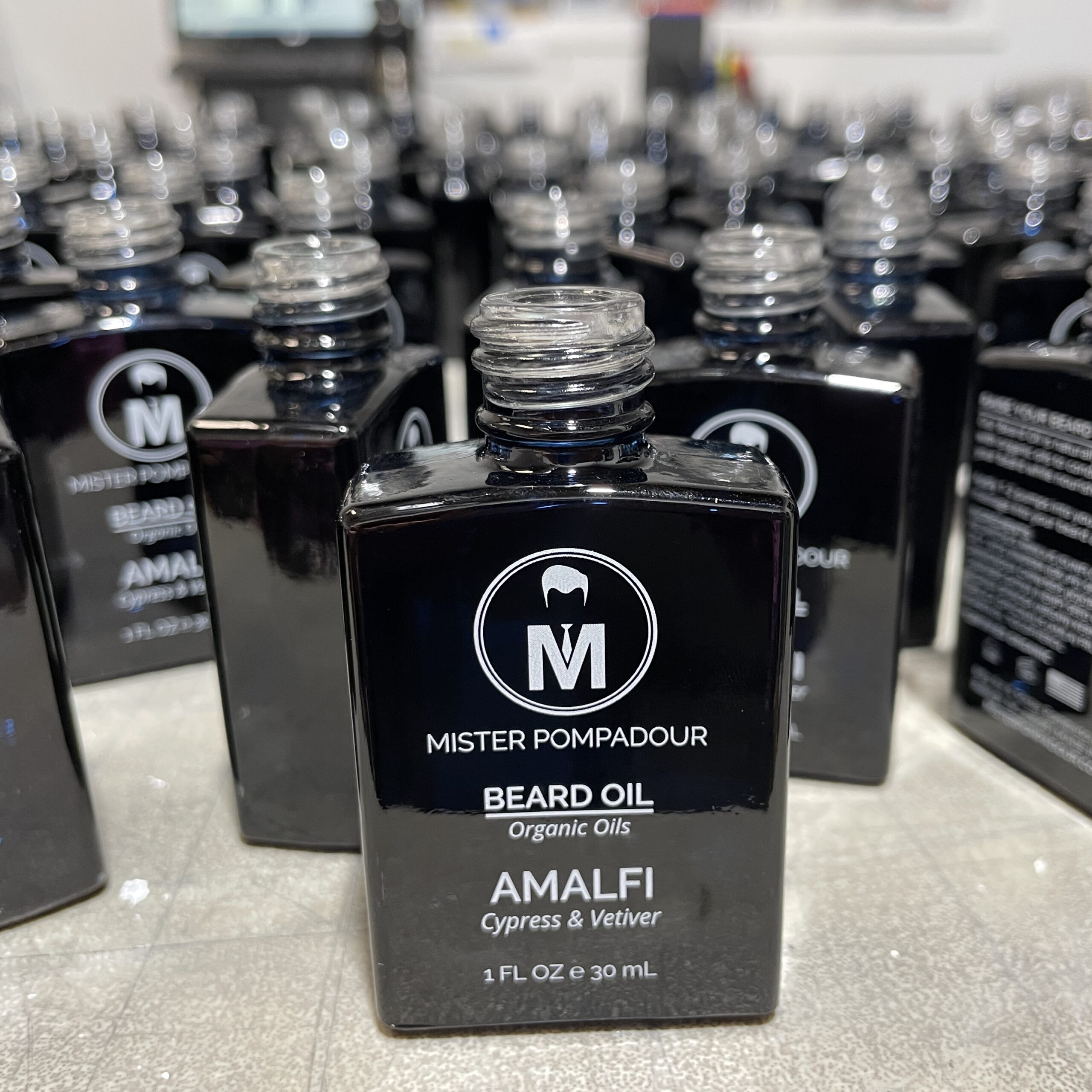 mrphome Mister Pompadour Beard Oil Custom Screen Print BaySix